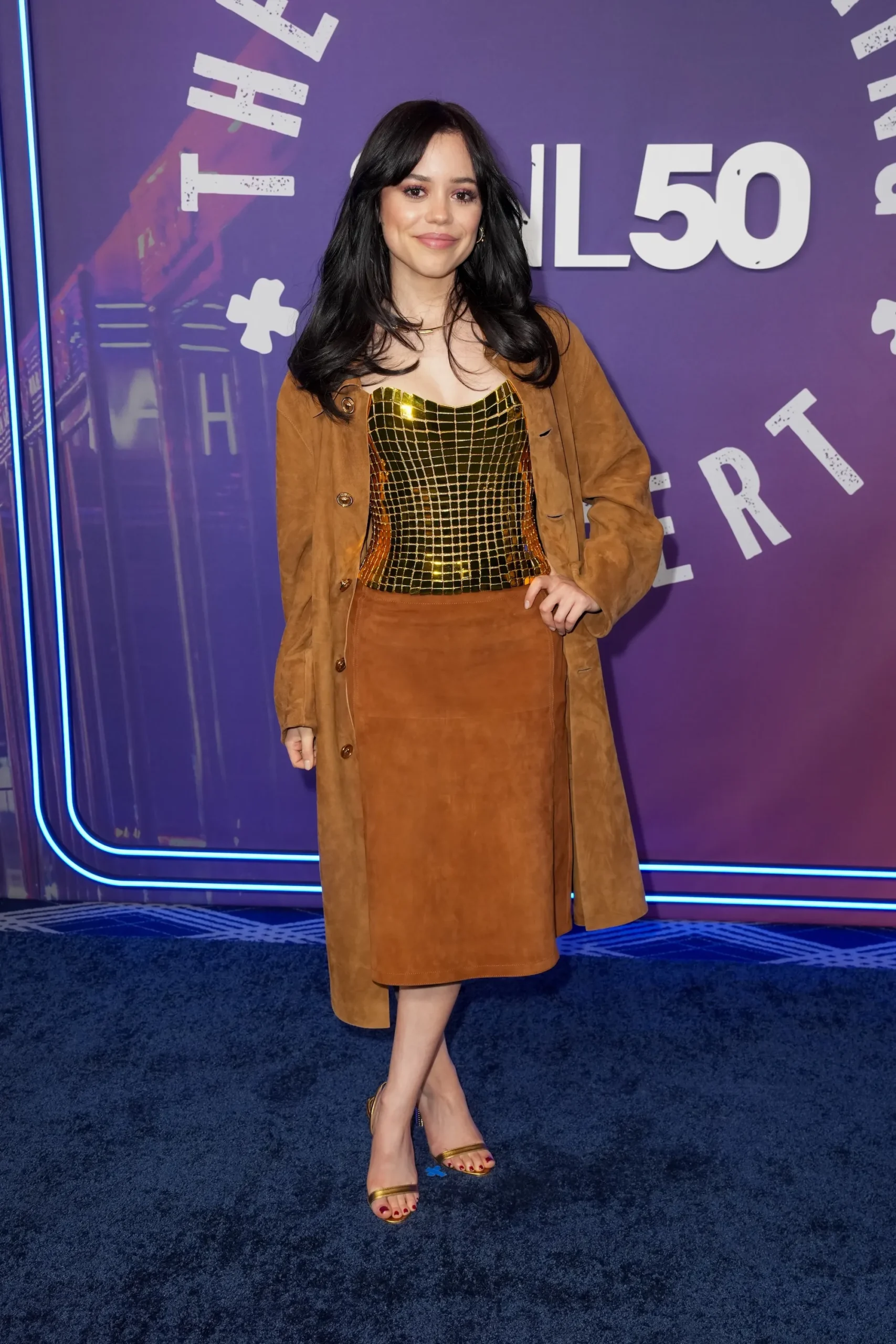 Jenna Ortega Puts a Disco Spin on the Skirt Suit in Versace