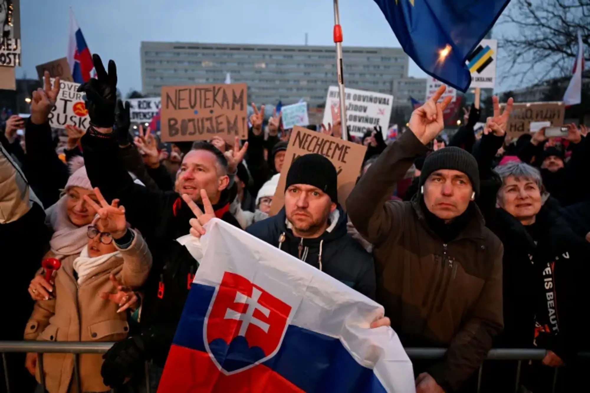 More Than 50 Cities Across Slovakia Response To The Goverment Action Which Is Weakening Slovakia