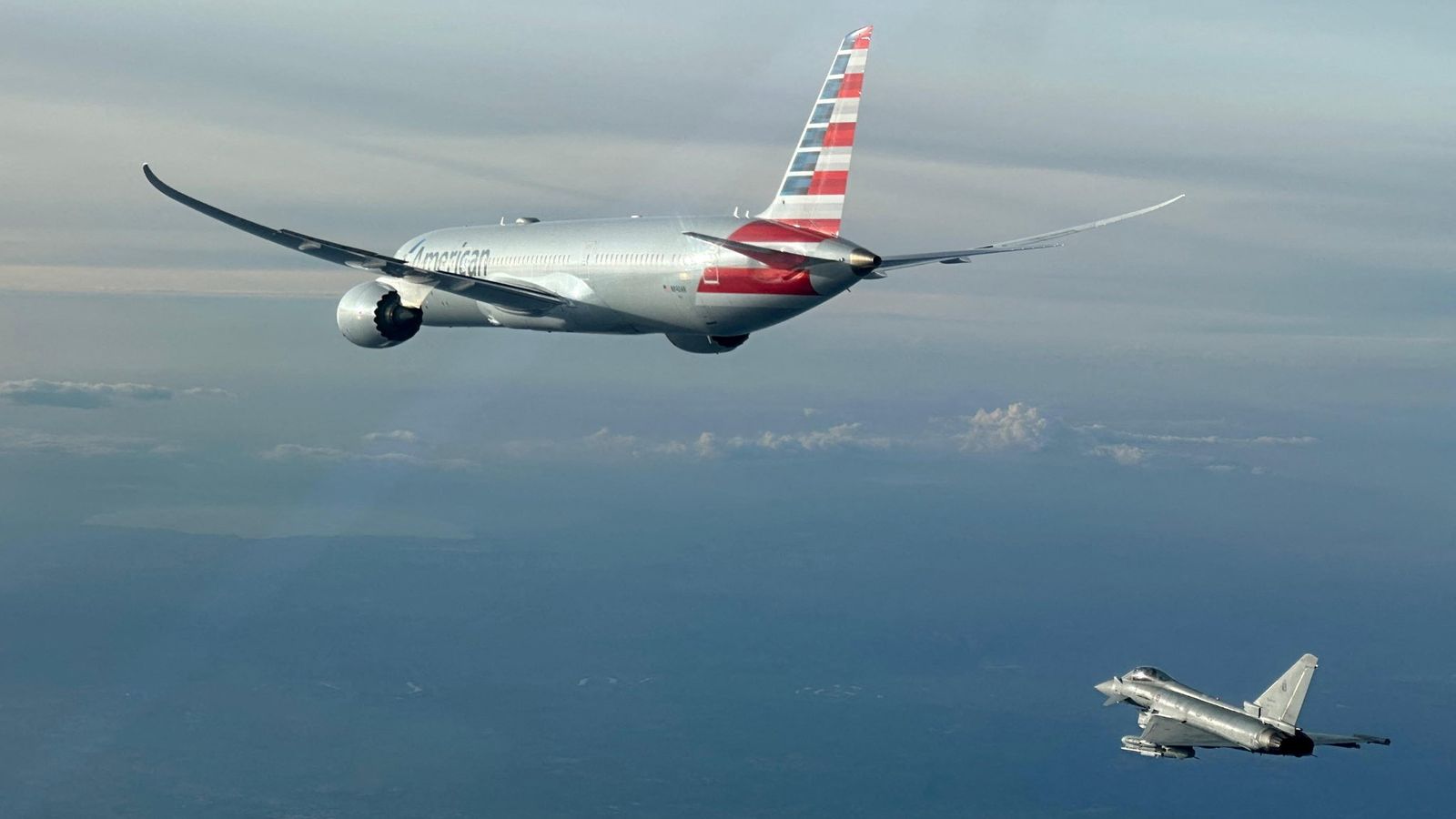 Diverted American Airlines flight escorted by Italian fighter jets after ‘bomb threat’